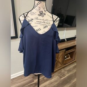 Navy blue short sleeve blouse size medium